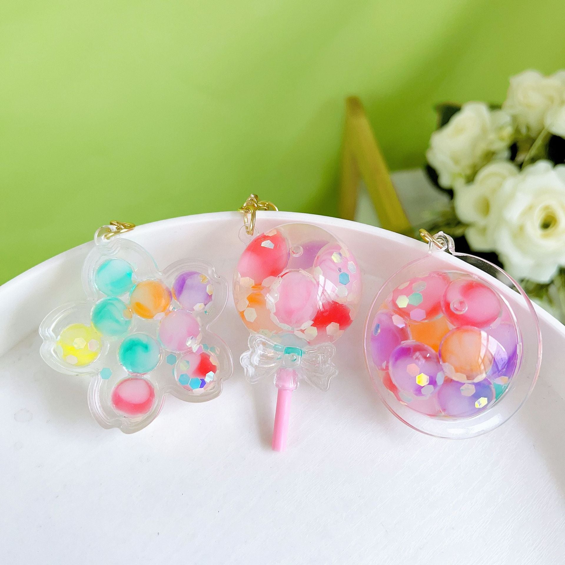 Wholesale Nightlight Bubble Beads Float Bottles Acrylic Keychain